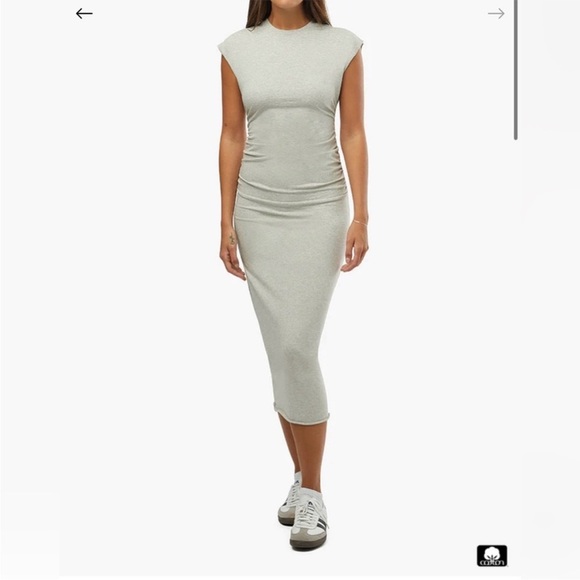NWT WeWoreWhat Ruched T-Shirt Midi Dress Gray Size S - Picture 1 of 6